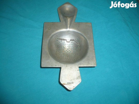 Régi art deco alpakka teaszűrő