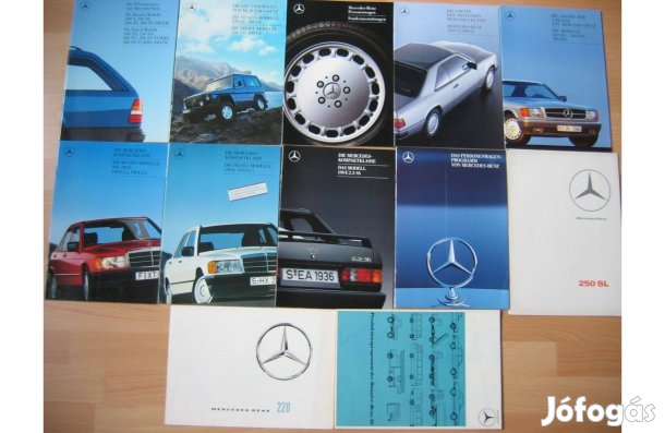 Régi autó leírások, prospektusok eladók