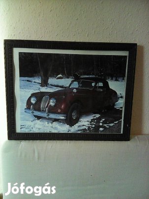 Régi autó poszter üvegezett keretbe 34 x 44 cm