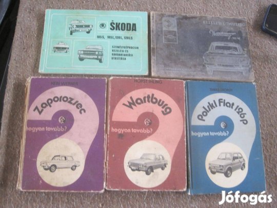 Régi autós könyvek