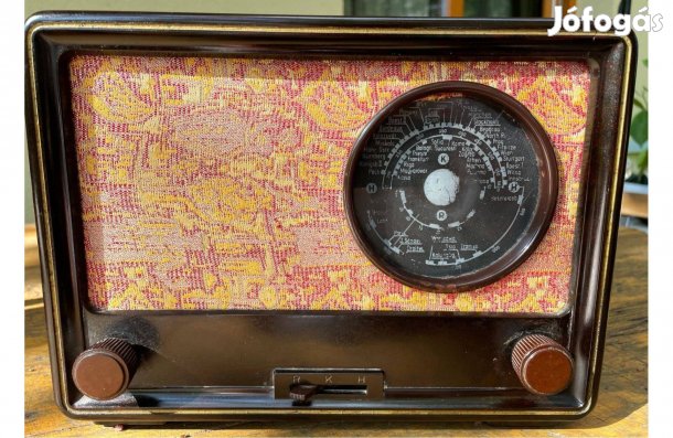 Régi bakelit házas Vikert Kisszuper 346 U Budapest antik rádió műszaki