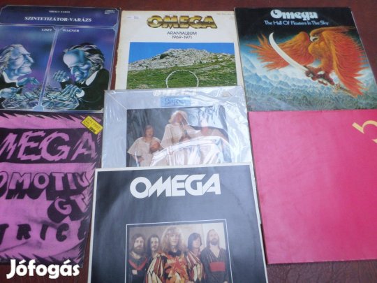 Régi bakelit lemez gyűjtemény 7 db Omega