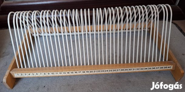 Régi bakelit lemez tartó állvány