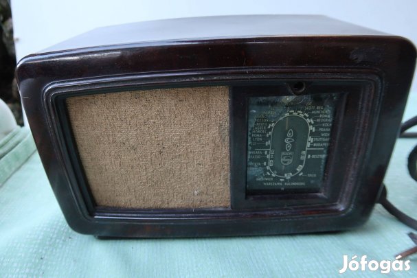 Régi bakelit tőrpeszuper rádió -komplett belsővel