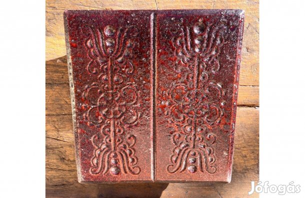 Régi barna mázas kályhacsempe kályha csempe