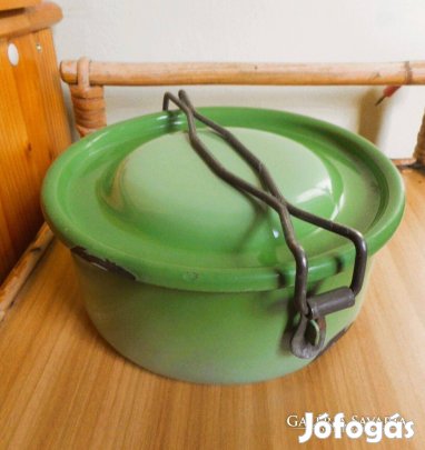 Régi csatos ételhotdó lábas (zománcozott)