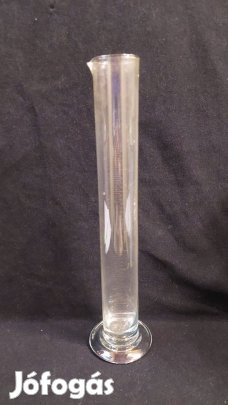 Régi csőrös kalibrált patika laboratóriumi üveg edény 38 cm