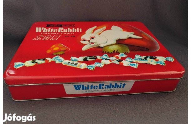 Régi cukorkás fém doboz White Rabbit Retro