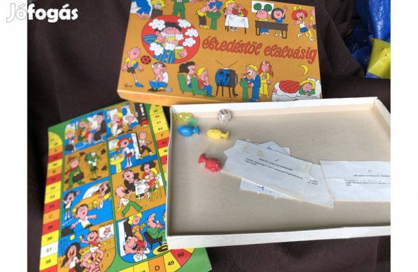 Régi ébredestől elalvásig társasjáték alkatrészek egyben 1200 Ft