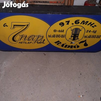 Régi,egyedi világító tábla/Rádió 7 hódmezővásárhely