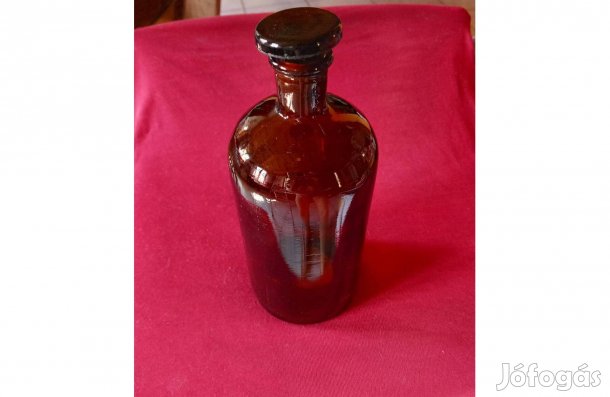 Régi elegáns gyógyszeres üveg 20 x 8 cm