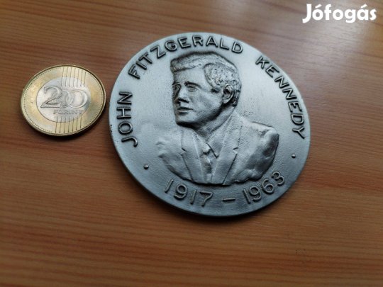 Régi eredeti John Fitzgerald Kennedy 1917-1963 plakett ritka db