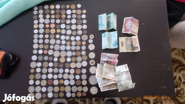 Régi érmegyűjtemény pénzgyűjtemény papírpénz