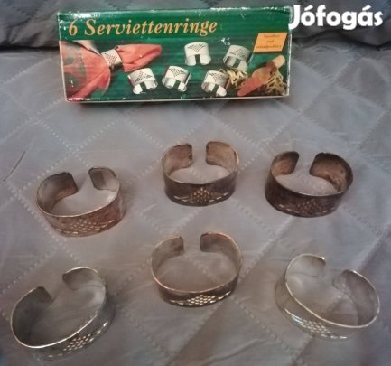 Régi ezüstözött,szalvétatartó,terítéshez, 6 db,szettben!/55