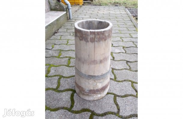 Régi fa köpülő vajköpülő 40 cm hiányos