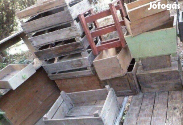 Régi fa láda fadoboz fiók gyűjtemény