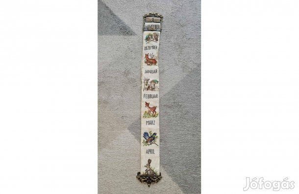 Régi falra akasztható tűgobelin öröknaptár