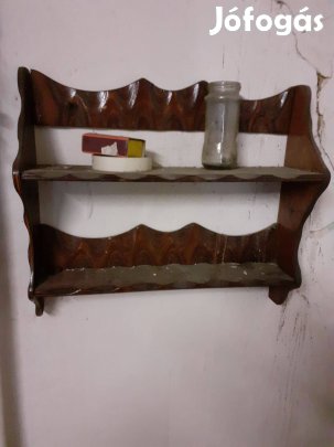 Régi faragott polc téka 30x40cm hibátlan