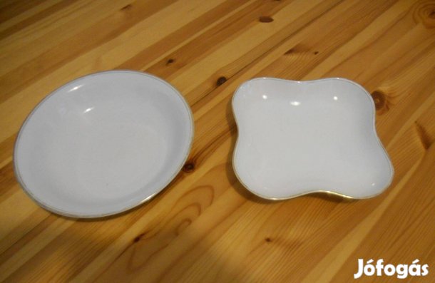 Régi fehér csehszlovák porcelán tálak, salátás, köretes