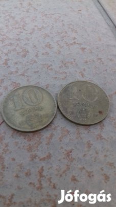 Régi fém 10 forint 1985 és 1988