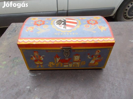 Régi fém bonbonos doboz kb 40 cm