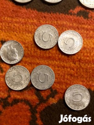 Régi fém pénzek 5, 10,20 , 50 fillér 1,2 Ft