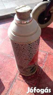 Régi fémházas termosz kb 1 l-es hibátlan