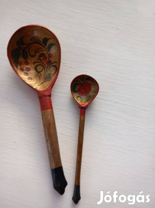 Régi festett lakkozott USSR kanalak 2db egybe hibátlanok