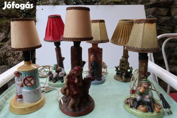 Régi festett mázas hangulat gyereklámpák figurálisak