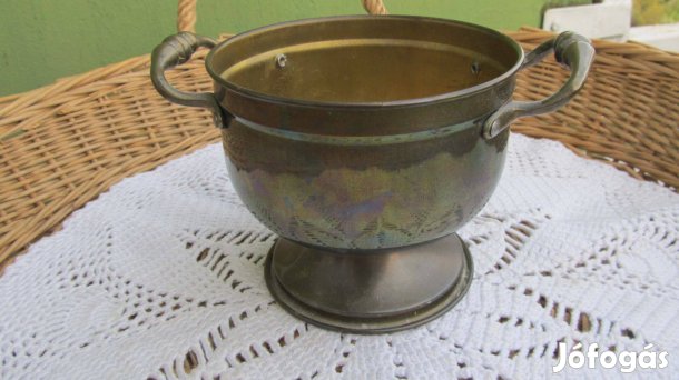 Régi füles réz kaspó