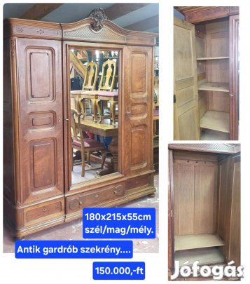 Régi gardrób szekrény eladó