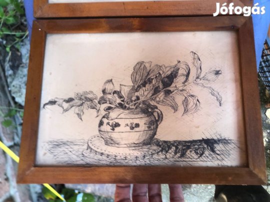 Régi grafika kép, falikép 1960-as évek 10000 Ft /db