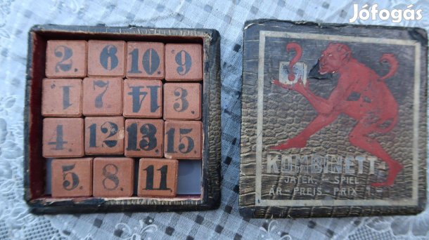 Régi gyerekjáték kőből számkirakó eredeti dobozban