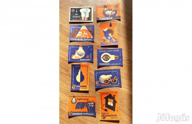 Régi gyufacímke retro gyufa cimke Tungsram logóval