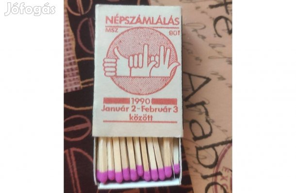 Régi gyufásdoboz 1990-es népszámlálás