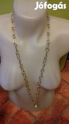 Régi hosszú női fém nyaklánc aranyozva