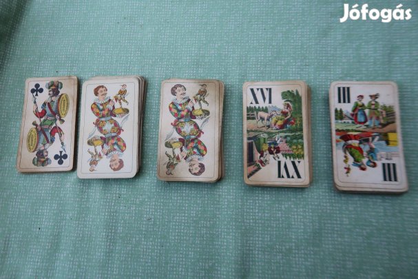 Régi játékkártyák 5 csomag-egyben