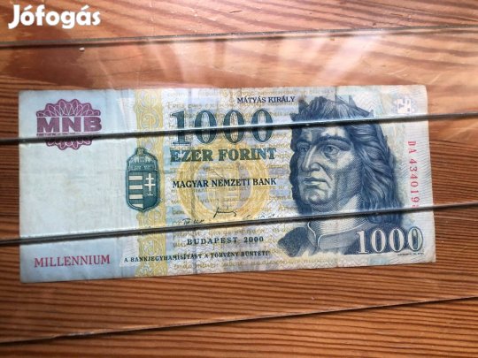 Régi jelzett 1000 forintos Millennium feliratos papírpénz 8500 ft