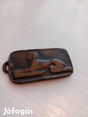 Régi jelzett egyiptomi faragott ébenfa medál