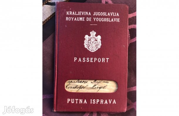 Régi jugoszláv irat 1934-es 5000 Ft