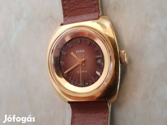 Régi karóra 60-as évekból Zaria Orosz jelzett aranyozott eredeti