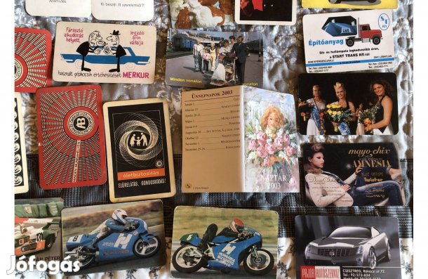 Régi kártyanaptár gyűjtemény 10000 Ft