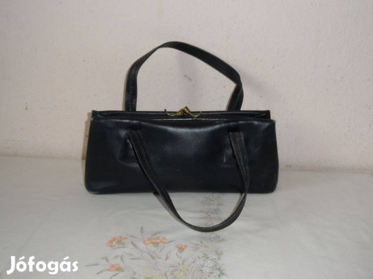 Régi kék bőr ridikül, női táska