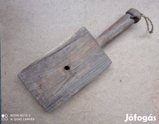 Régi keményfa sulykoló fa (népművészeti tárgy)