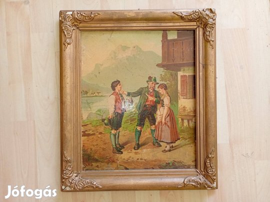 Régi kép nyomat emberekkel