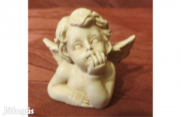 Régi kerámia könyöklő angyalka 3 cm