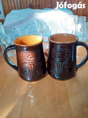 Régi kerámia sörös korsó Csehszlovák 0,3 l-es