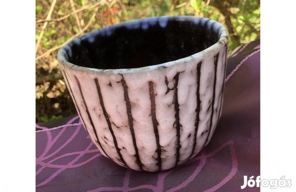 Régi kerámia virágkaspó , mázas kaspó 3500 ft