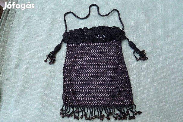 Régi kézihorgolású retro szinházi táska