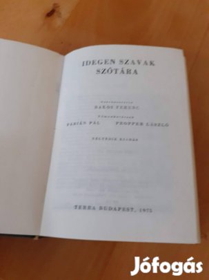 Régi kiadású idegen szavak szótára 1975